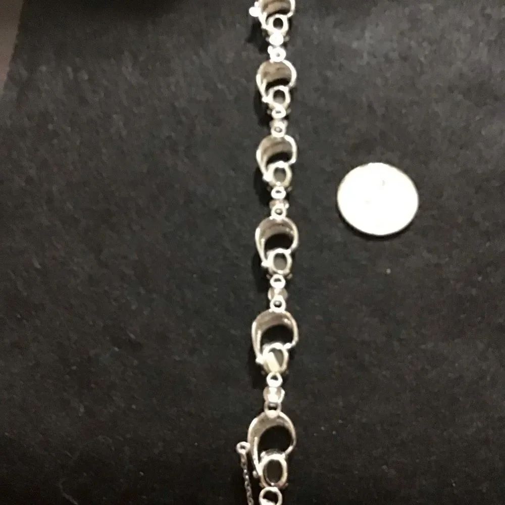 Bracelet, 925 Sterling And smoky gray black stone from Estate sale  By Sorr